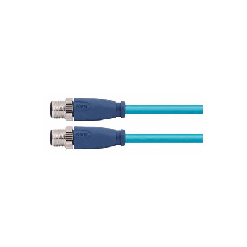 Connecteur mâle M12, 4 pol., codage D IP67, 4A, blindé